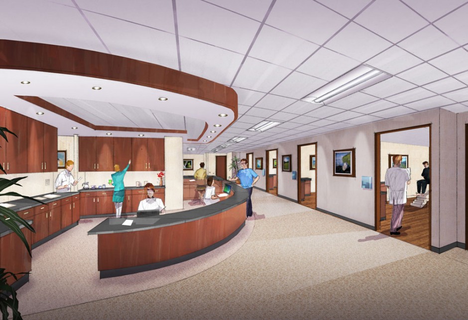 Spine Center Nurse Station Rendering