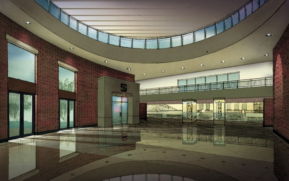 High School Gym Entry Rotunda